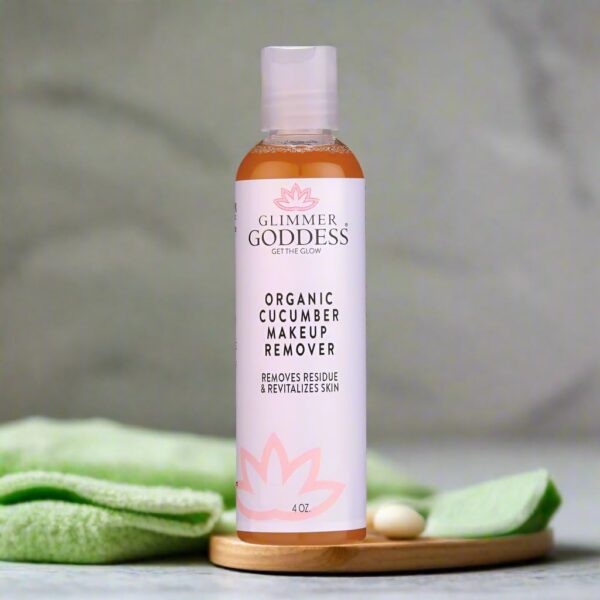 GLIMMER GODDESS Organic Cucumber Makeup Remover, 4 oz - Removes Makeup, Gentle Hydration, Antioxidant Protection, Face Cleanser - Image 8