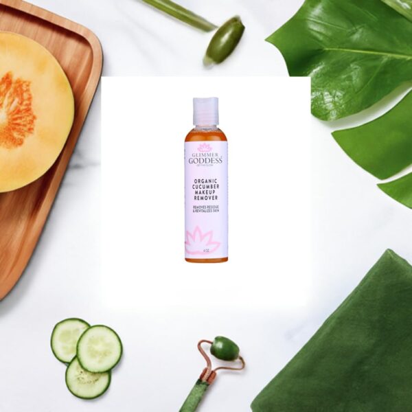 GLIMMER GODDESS Organic Cucumber Makeup Remover, 4 oz - Removes Makeup, Gentle Hydration, Antioxidant Protection, Face Cleanser - Image 4