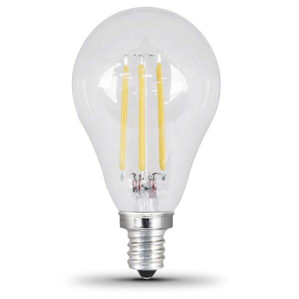 Feit Electric - Decorative Clear Glass Filament LED Dimmable 40W Equivalent Daylight (5000K) Classic A15 Light Bulb, Pack of 2 (BPA1540C/850/LED/2), Candelabra Clear - Image 3