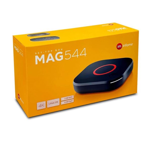 Infomir Original MAG 544 W3 4K Set Top Box Multimedia Player Internet TV Receiver 2160p @ 60 FPS HDMI 2.1 HDR and HEVC Support USB 3.0 4X ARM Cortex-A35 + HDMI Cable, Much Faster Than Mag 524w3 - Image 2