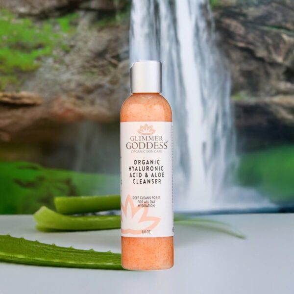 GLIMMER GODDESS Organic Exfoliating Anti-Aging Face Cleanser - Micro Jojoba Pearls, 8 oz - Image 3