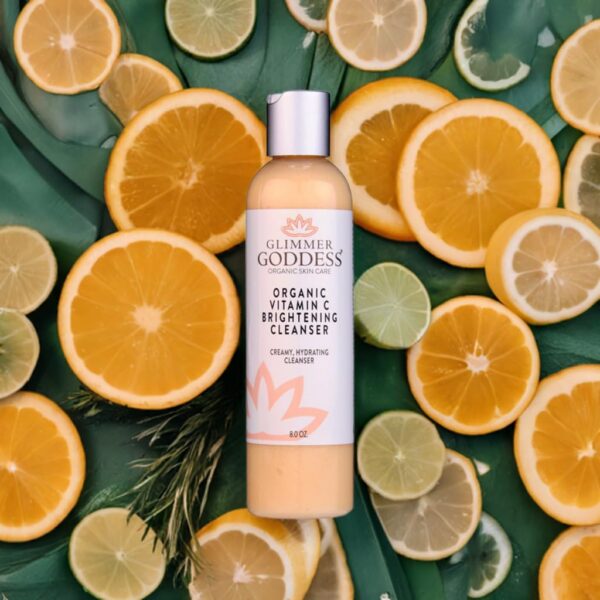 GLIMMER GODDESS Organic Vitamin C Facial Cleanser with Aloe & Jojoba – Hydrating & Refreshing, 8 oz - Image 9