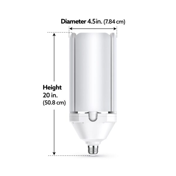 Feit Electric LED Garage Light, 4 Panel Adjustable Screw-in LED Shop Light Bulb, E26 Base, 12000 Lumens, Non-Dimmable, 5000k Daylight, Garage Ceiling Light, White, ADJ12000/5K/LED - Image 9