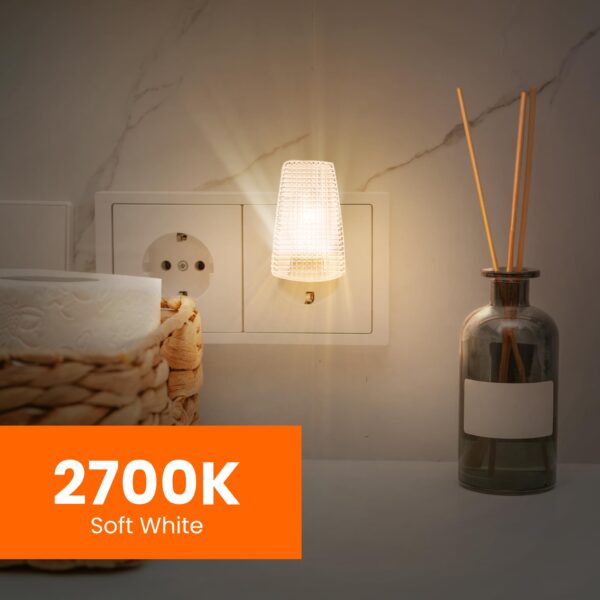 Feit Electric BP7C7/827/LED/4 0.6W 7W Equivalent 30 Lumen Candelabra Base Four LED C7 Night Light Bulb, 2.1" H x 0.9" D, 2700K (Soft White), 4 Piece - Image 7