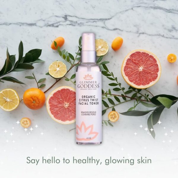 Organic Citrus Facial Toner with Rose Water Witch Hazel & Aloe Vera - Natural Astringent Closes Pores and Preps Skin - Image 5