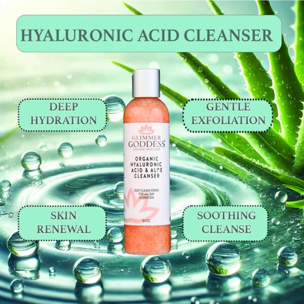 GLIMMER GODDESS Organic Exfoliating Anti-Aging Face Cleanser - Micro Jojoba Pearls, 8 oz - Image 7