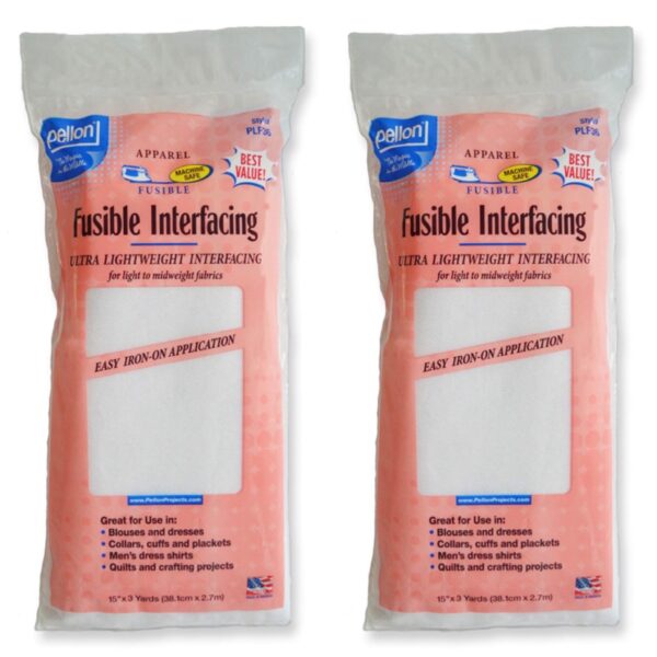 Pellon 15 inches x 3 yards White Fusible Interfacing, 2 Pack