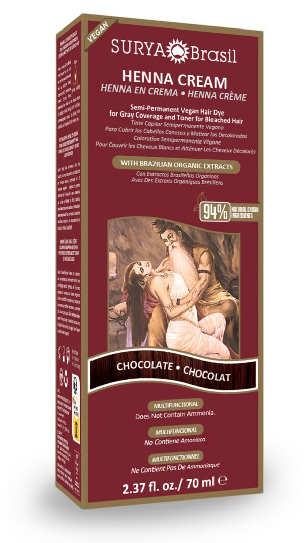 Surya Brasil Products Henna Cream, Chocolate, 2.37 Fluid Ounce
