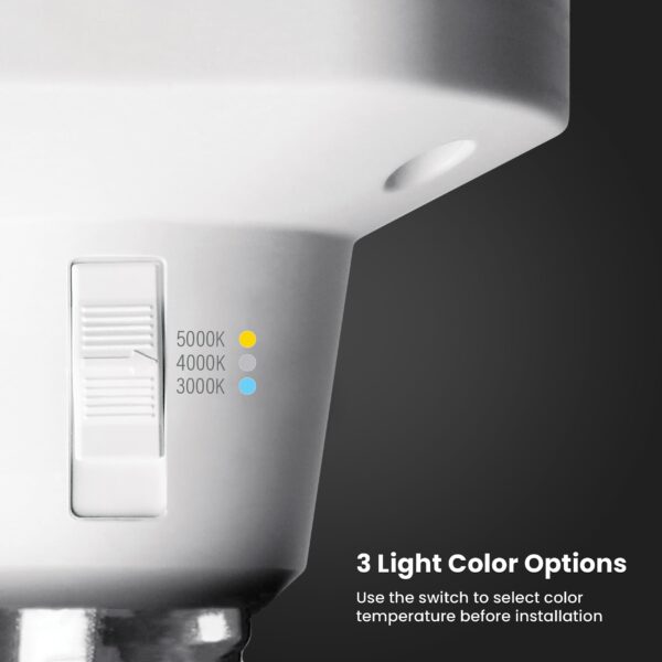 Feit Electric LED Garage Light Bulb, 300W Equivalent, 4000 Lumens, 3CCT, Adjustable Panel, Multi-Directional Garage Light Panels, E26 Base, 25,000-Hour Lifetime, ADJ4000/3CCT/LED - Image 10