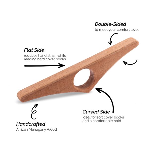 HOPPLER Dual Function Wooden Book Page Holder - Handmade from African Mahogany They are Novel Wooden Book Accessories and Gifts for Book Lovers - Image 8