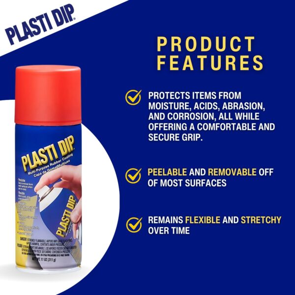Plasti Dip Red Spray – 11oz Aerosol Rubber Coating – Flexible, Peelable, Protective Coating for Tools, Wheels, Automotive & DIY Projects - Image 7