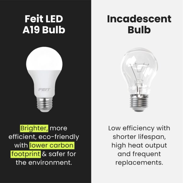 Feit Electric A19 LED Light Bulbs, 60W Equivalent, Non Dimmable, 800 Lumens, E26 Standard Base, 5000k Daylight, 80 CRI, 10 Year Lifetime, Energy Efficient, 24 Pack, A800850/10KLED/MP/24 - Image 5