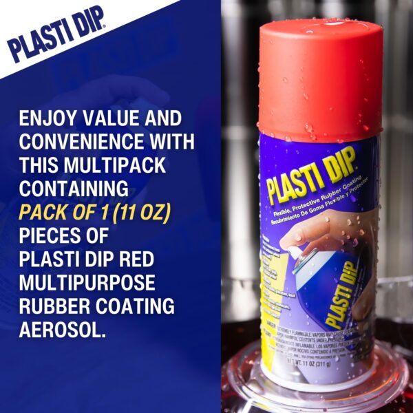 Plasti Dip Red Spray – 11oz Aerosol Rubber Coating – Flexible, Peelable, Protective Coating for Tools, Wheels, Automotive & DIY Projects - Image 3