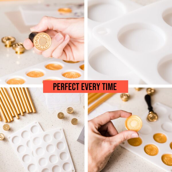 Hoppler Set of Two 1.2in Cavity Silicon Wax Stamp Kit Mats - Perfect Wax Seals. Add to Any Stamp Kit - Image 7