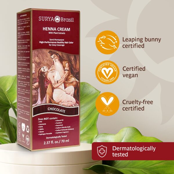 Surya Brasil Products Henna Cream, Chocolate, 2.37 Fluid Ounce - Image 4