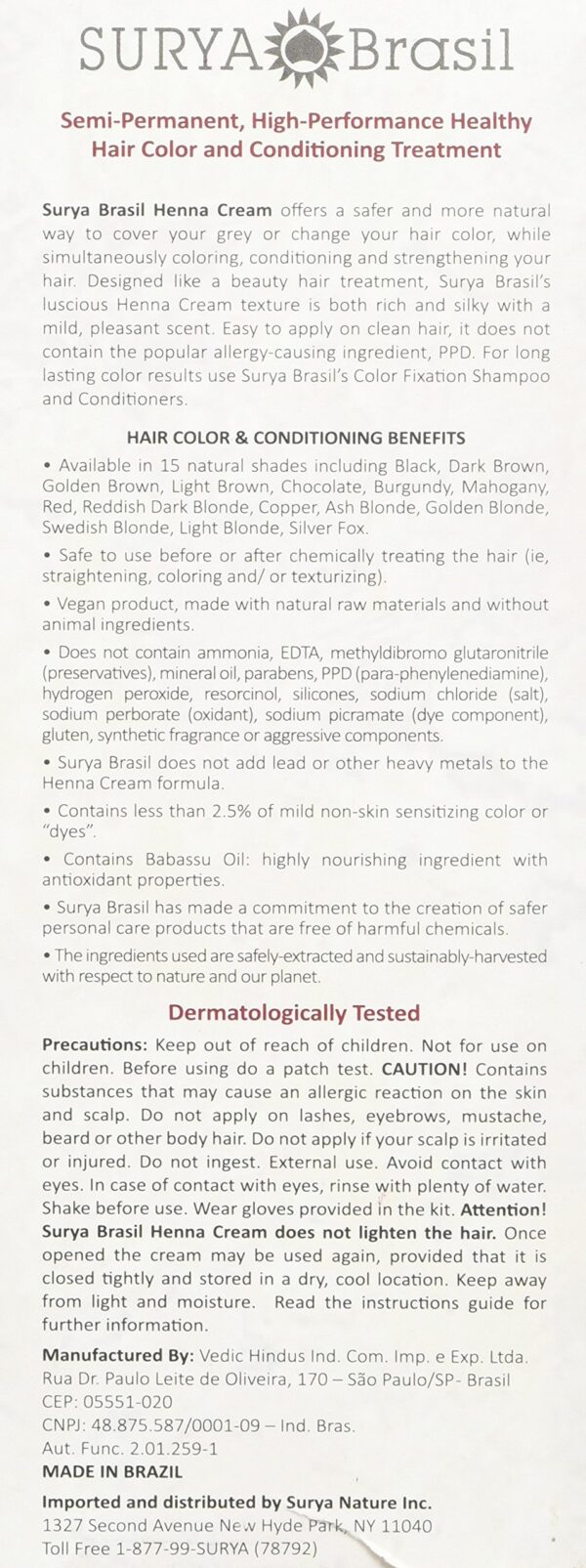 Surya Brasil Products Henna Cream, Red, 2.37 Fluid Ounce - Image 4
