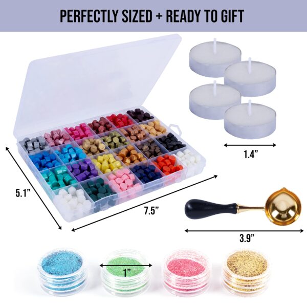 Hoppler 648 Pcs Sealing Wax Kit. Wax Seal Wax In 24 Colors. Wax Seal Kit For Stationary Supplies, Stamps For Crafts, Wax For Stamp Seals, Wax Stamp Kit, Gold Wax Seal Beads, And Sealing Wax Projects - Image 7