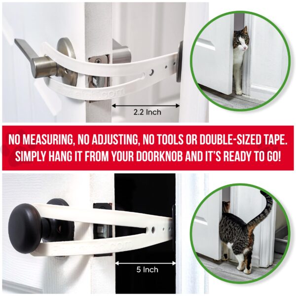 FlexLatch Cat Door Holder Latch - Extra Large Cat Door Alternative Installs Fast Flex Latch Strap Let's Cats in and Keeps Dogs Out of Litter & Food. Safe Baby Proof One Piece No Measuring Extra Easy - Image 8
