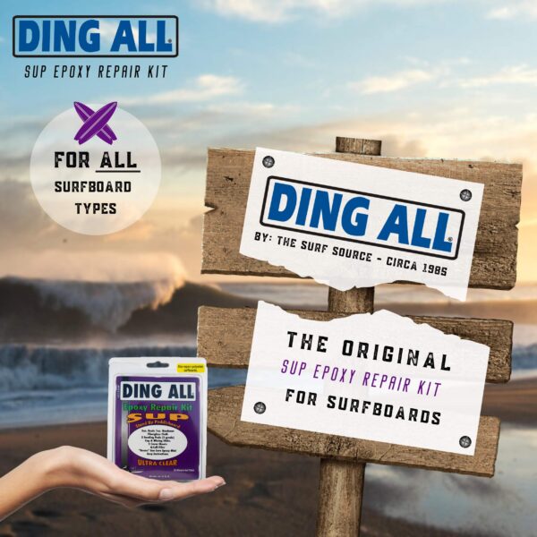 Ding All Super Stand Up Paddle Board (SUP) Epoxy Repair Kit with a Superior, Eco-Friendly and Non Yellowing Formula for Small to Medium Ding Repairs - Image 3