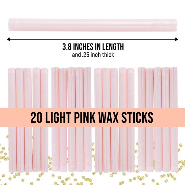 Hoppler Premium Wax Seal Kit with Seal Gun, Wax Sticks, a Flower Stamp, 12 Cavity Silicone Mold, and Extra Additions to Make Seals Stand Out and Make Invitations in Bulk. (Light Pink) - Image 7