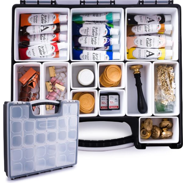 HOPPLER Organizer For Beads, Bolts, Screws, Wax Seal Kit Tools, Craft Supplies, Fishing Tackle, And More. Great Hardware Organizer For Bead Storage And Wax Sealing Supplies To Help Stay Creative. - Image 5