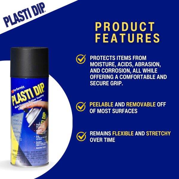Performix 11203-6PK Plasti Dip Black Multi-Purpose Rubber Coating Aerosol - 11 oz., (Pack of 6) - Image 7