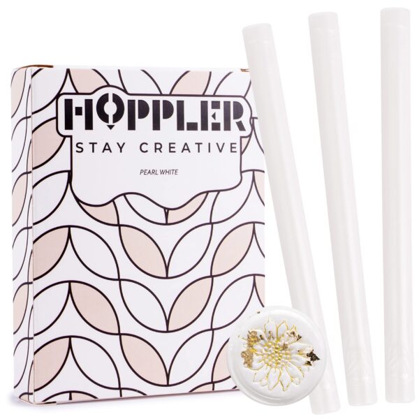 Hoppler 7mm Pearl White Sealing Wax Sticks for Crafts, 20-Piece