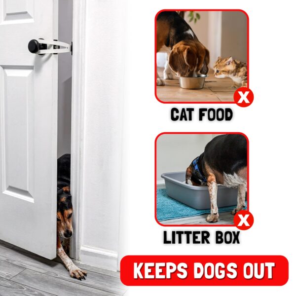 FlexLatch Cat Door Holder Latch - Black Cat Door Alternative Installs Fast Flex Latch Strap Let's Cats in and Keeps Dogs Out of Litter & Food. Safe Baby Proof One Piece No Measuring Extra Easy X-Large - Image 6