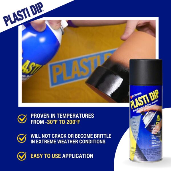 Performix 11203-6PK Plasti Dip Black Multi-Purpose Rubber Coating Aerosol - 11 oz., (Pack of 6) - Image 6
