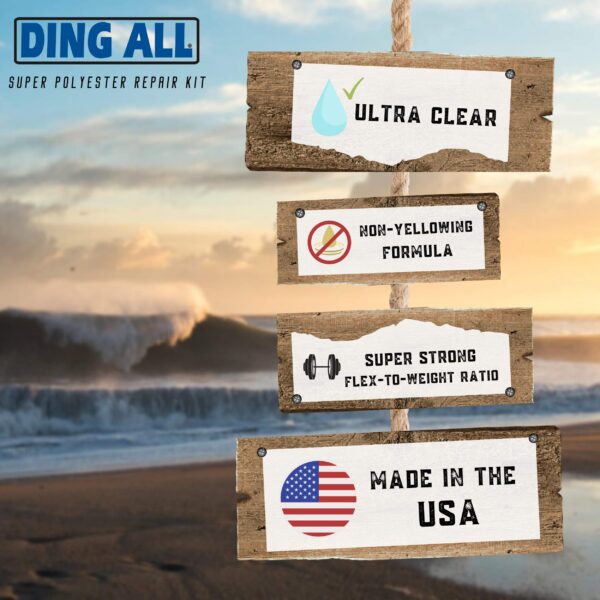 Ding All 4 Oz All SUPER Polyester Repair Kit for Medium to Large Sized Polyester Surfboards Repairs - Image 5
