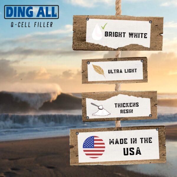 Ding All Q-Cell Filler- 12 oz. Bag (1.3 Cups by Volume) for Surfboard Ding Repairs, Boat and Fiberglass Repairs - Image 2