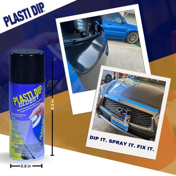 Plasti Dip Glossy Black Spray (11 oz) for Automotive Enthusiasts – Flexible Glossy Black Rubber Coating for Wheels, Graphics & DIY Projects – Plastidip Spray for Easy Peelable Protection – (1 pack) - Image 4