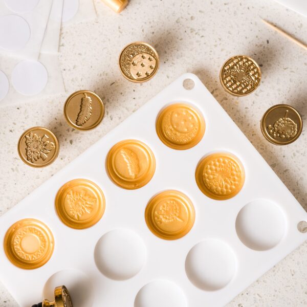 Hoppler Set of Two 1.2in Cavity Silicon Wax Stamp Kit Mats - Perfect Wax Seals. Add to Any Stamp Kit - Image 2