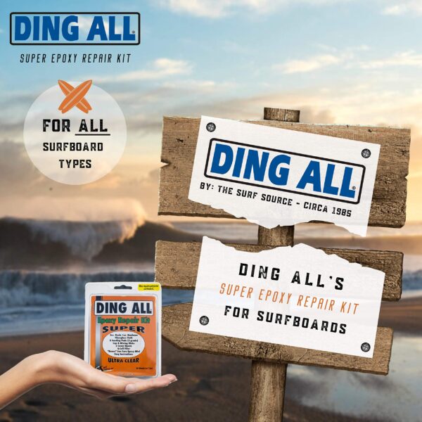 Ding All 3 Oz (84ml) Super Epoxy Repair Kit for Small to Medium Size Epoxy and Polyester Surfboards Repairs - Image 5