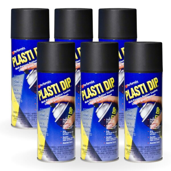 Performix 11203-6PK Plasti Dip Black Multi-Purpose Rubber Coating Aerosol - 11 oz., (Pack of 6)