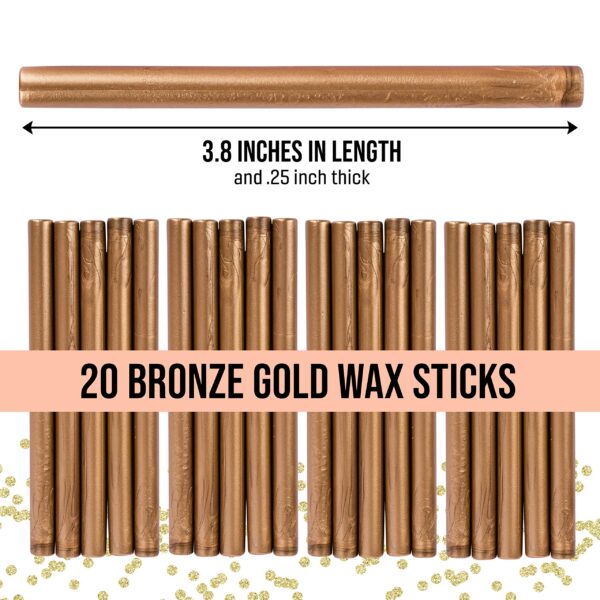 Hoppler 20 Bronze Gold 7mm Sealing Wax Sticks for Crafts, Envelopes, and Gifts - Image 7