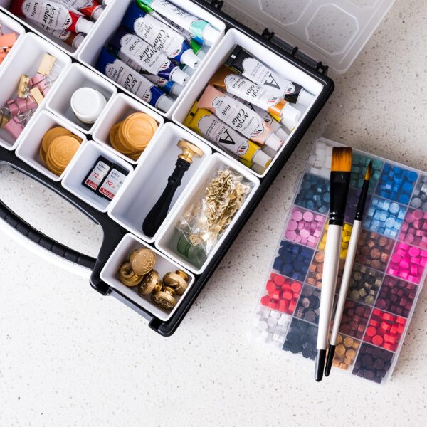 HOPPLER Organizer For Beads, Bolts, Screws, Wax Seal Kit Tools, Craft Supplies, Fishing Tackle, And More. Great Hardware Organizer For Bead Storage And Wax Sealing Supplies To Help Stay Creative. - Image 4